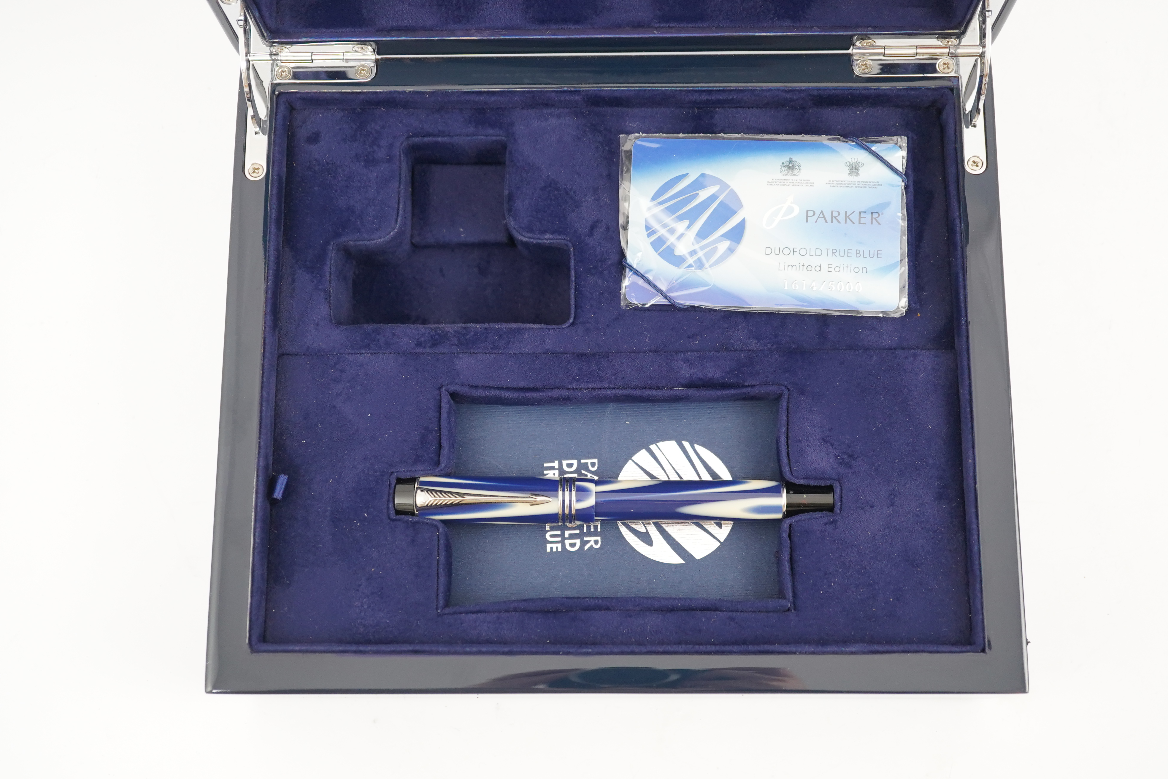 A Parker 'True Blue' limited fountain pen, boxed